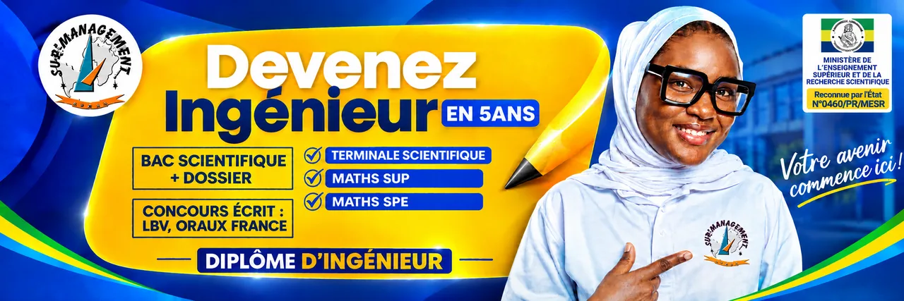 Five-year engineering pathway: science Terminale, Maths Sup, Maths Spé, then 3 years in an engineering school.